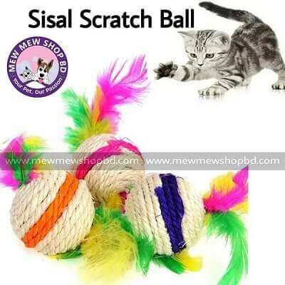Sisal Scratch Feather Ball -Toy For Cats