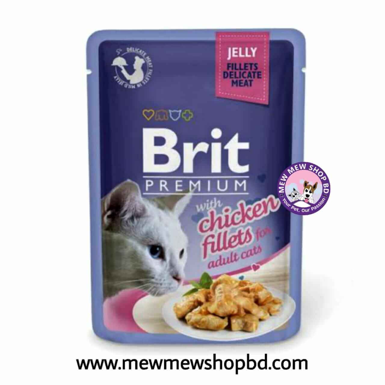 Brit Premium Adult Cat Pouch with Chicken Fillets in Jelly(85g)