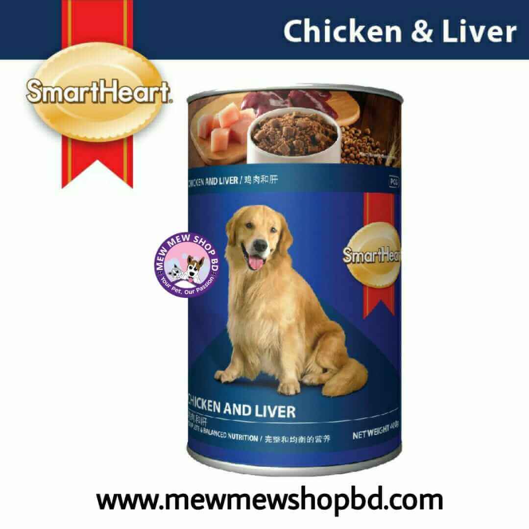 SmartHeart Chicken & Liver Adult Dog Can Food 400g