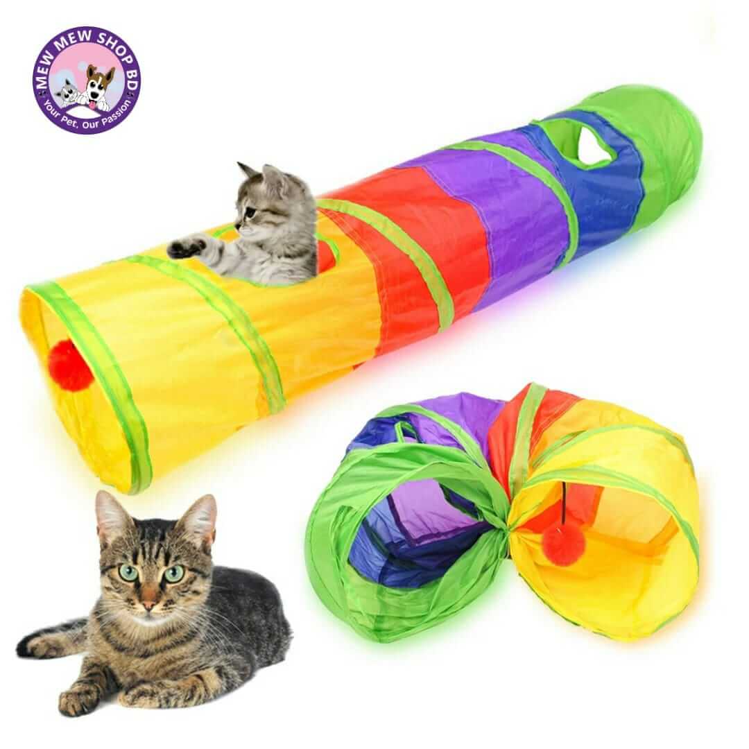 Rainbow Cat Play Tunnel Toy Collapsible