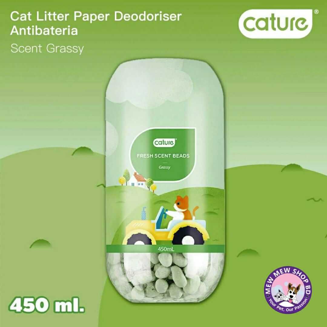 Cature Cat Litter Deodorizer - Fresh Scent Beads (Grass) 450 ml