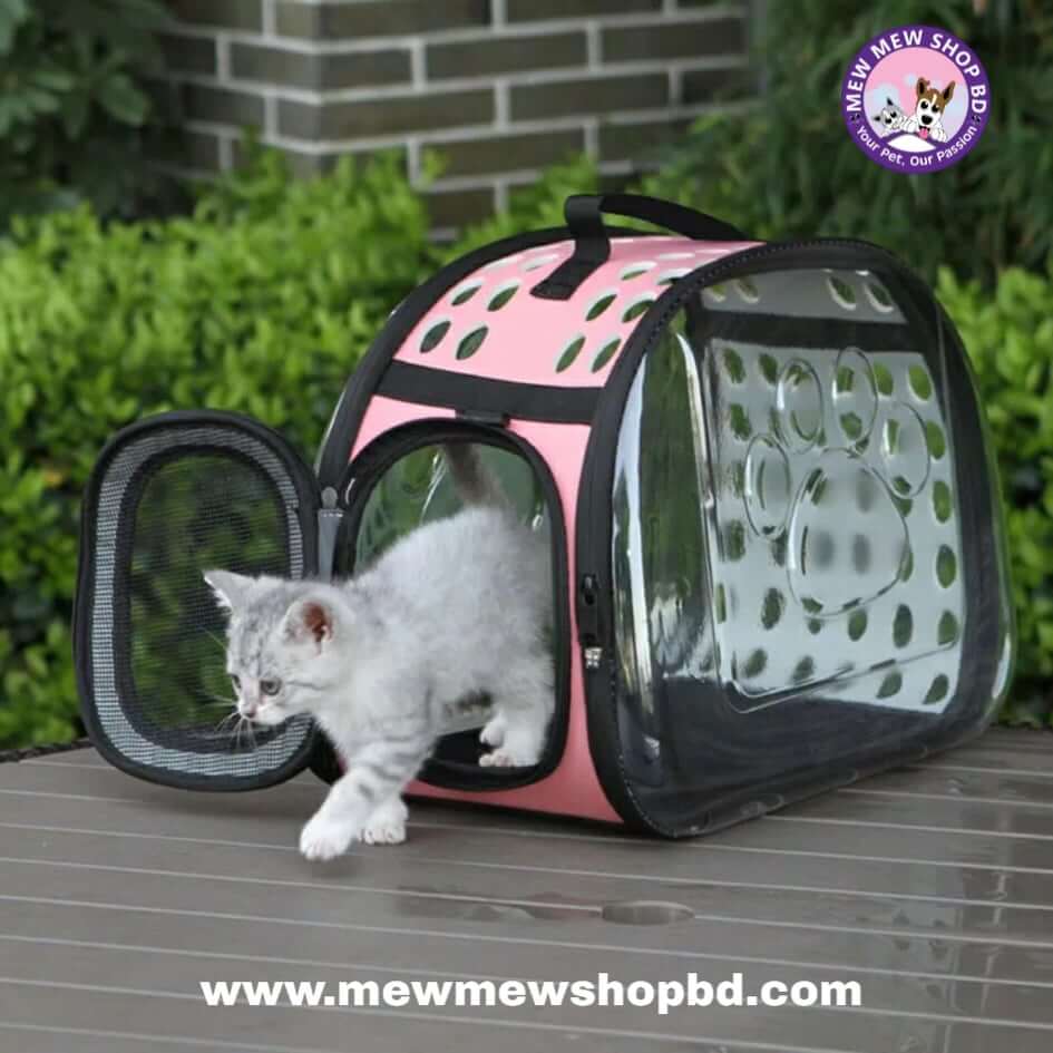 Transparent Pet Cat Carrier Travel Handbag Carry Bag