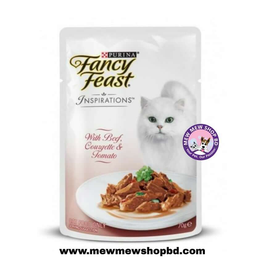 Purina Fancy Feast Inspirations with Beef, Courgette and Tomato Pouch 70g