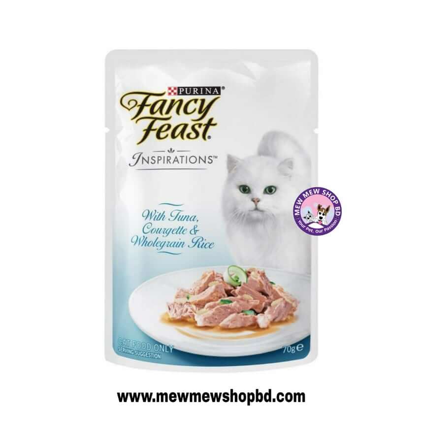 Purina Fancy Feast Inspirations with Tuna, Courgette & Wholegrain Rice Pouch 70g