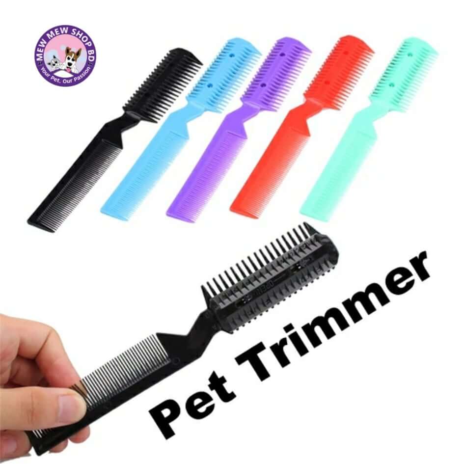 Pet Hair Trimmer Grooming Comb 2 Razor Cutting For Cats & Dogs