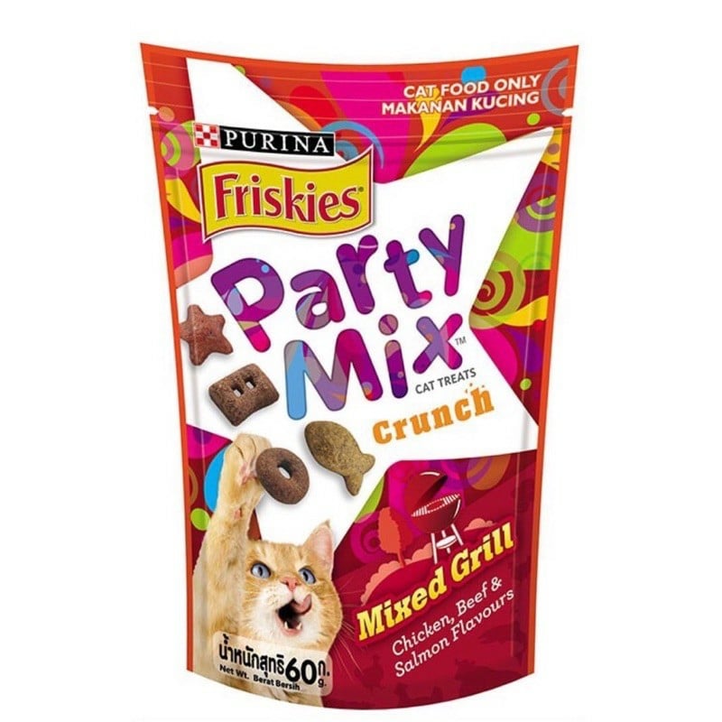Purina Friskies Party Mix Mixed Grill Cat Treat 60g