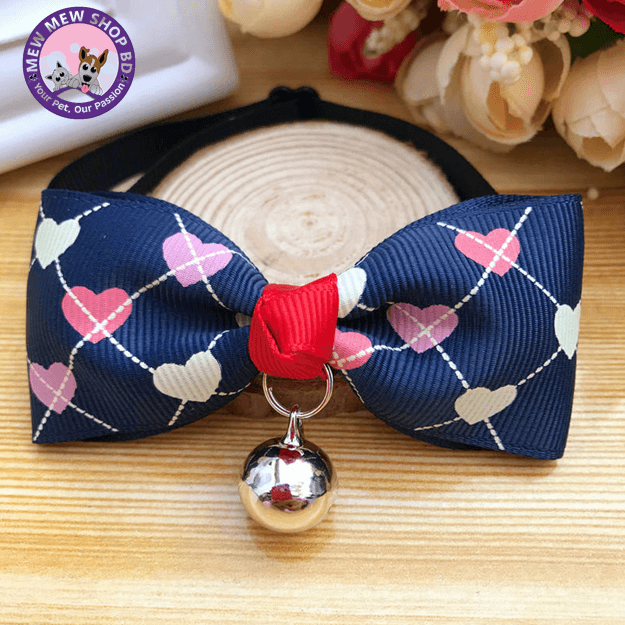 Premium Pet Bow Tie || Heart Shaped-Blue