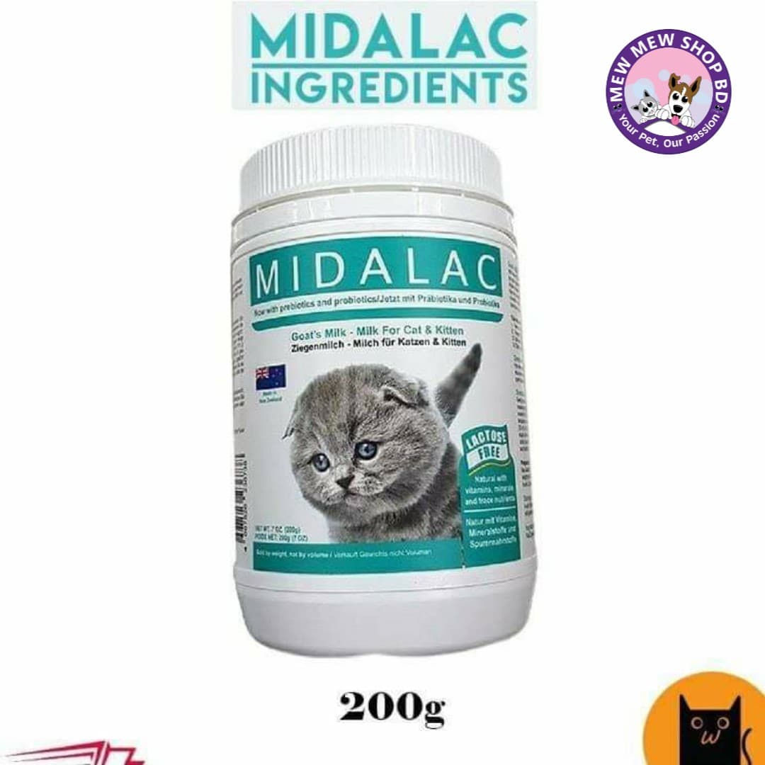 Midalac Goat's Milk Replacer- Milk For Cat & Kitten (200g)