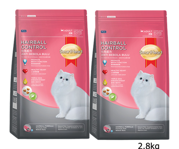 SmartHeart Cat Dry Food Hairball Control - 2.8 KG