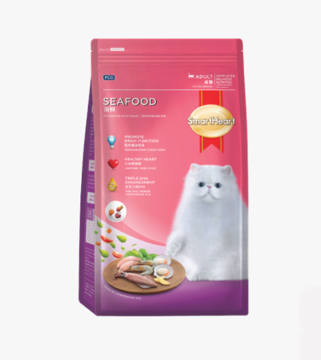 SmartHeart Adult Cat Dry Food Seafood - 3Kg (Adult)