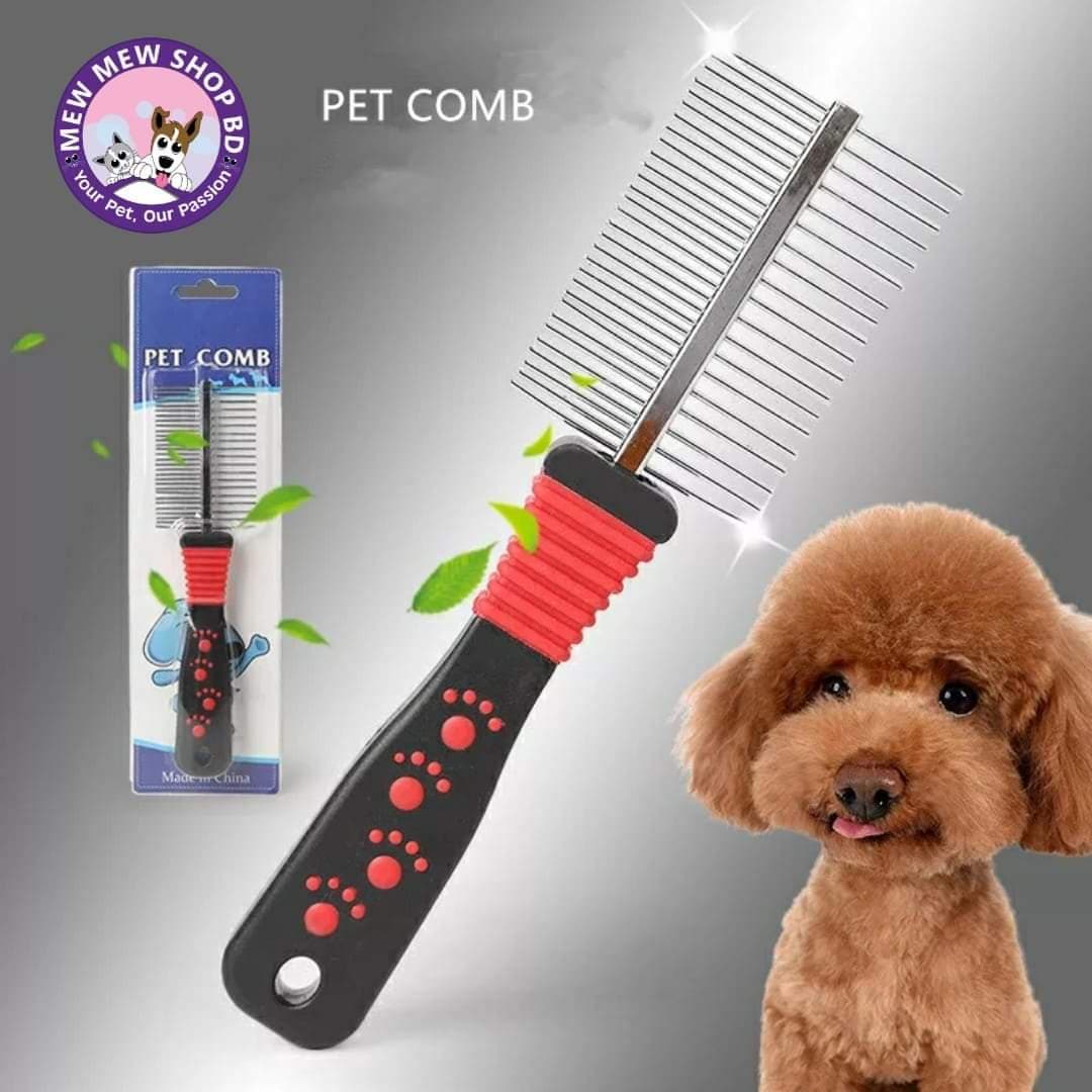 Two-side Pets Hair Grooming Comb Stainless Steel