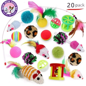 20 Pcs Pet Cat Toy Set ||  Variety Pack Toy Funny Cat Mouse Baby Cat Love Pet Toy Set