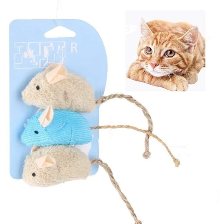 Cat Plush Mouse Toy Set (3pcs)