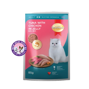 Smartheart Cat Pouch Adult 1+ Tuna with Chicken In Jelly 85g
