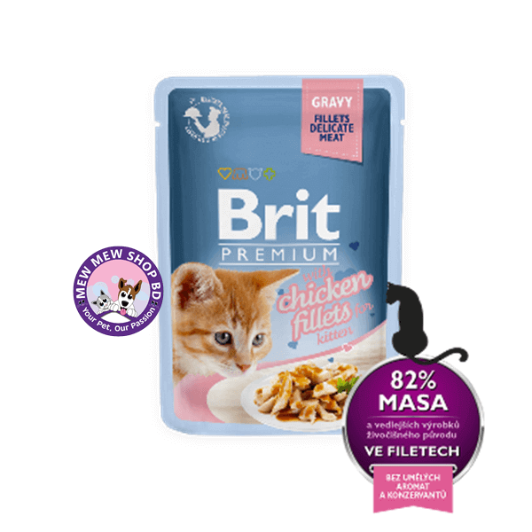 Brit Premium Kitten Pouch Chicken Fillets in Gravy (85gm)