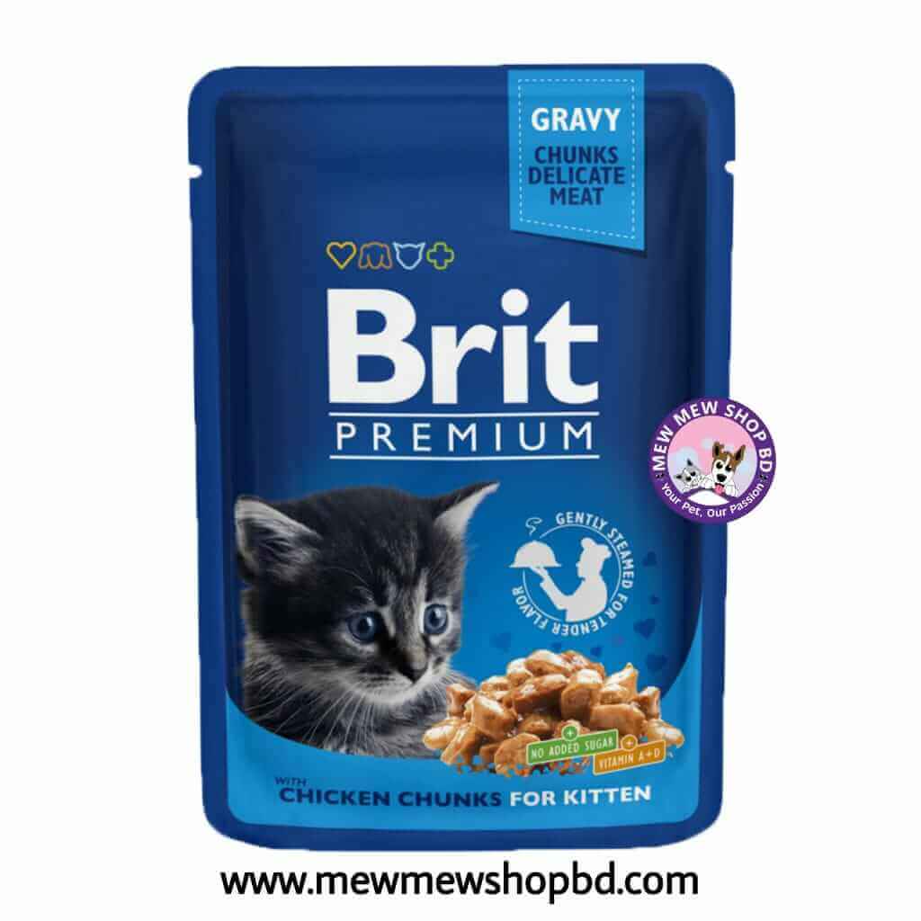 Brit Premium Cat Pouch for Kitten Chicken Chunks (100g)