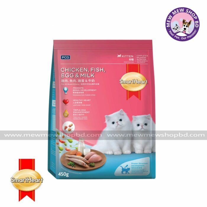 Smartheart Kitten Dry Food Chicken, Fish, Egg & Milk 450g