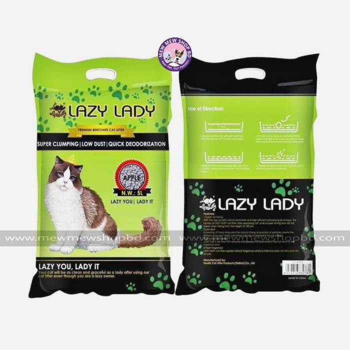Lazy Lady Premium Clumping Cat Litter 5L || Apple ||