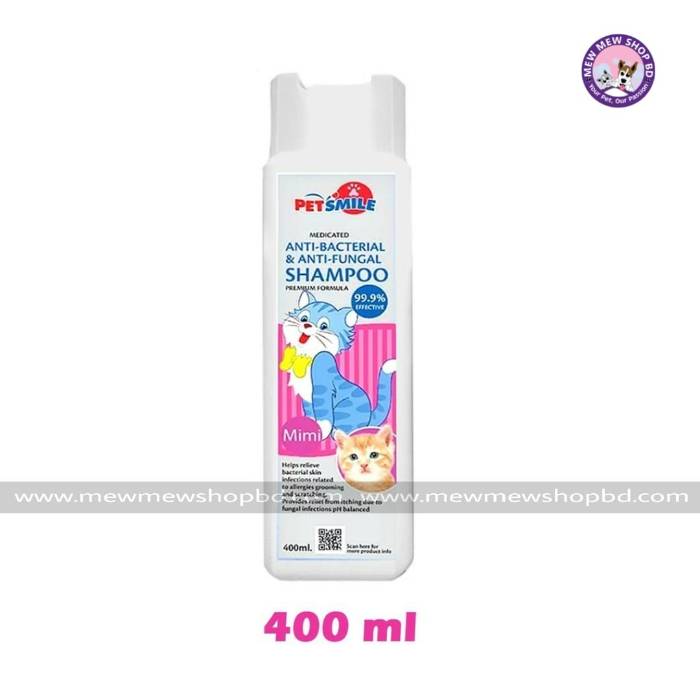 PetSmile Antibacterial & Anti Fungal Cat Shampoo 400ml