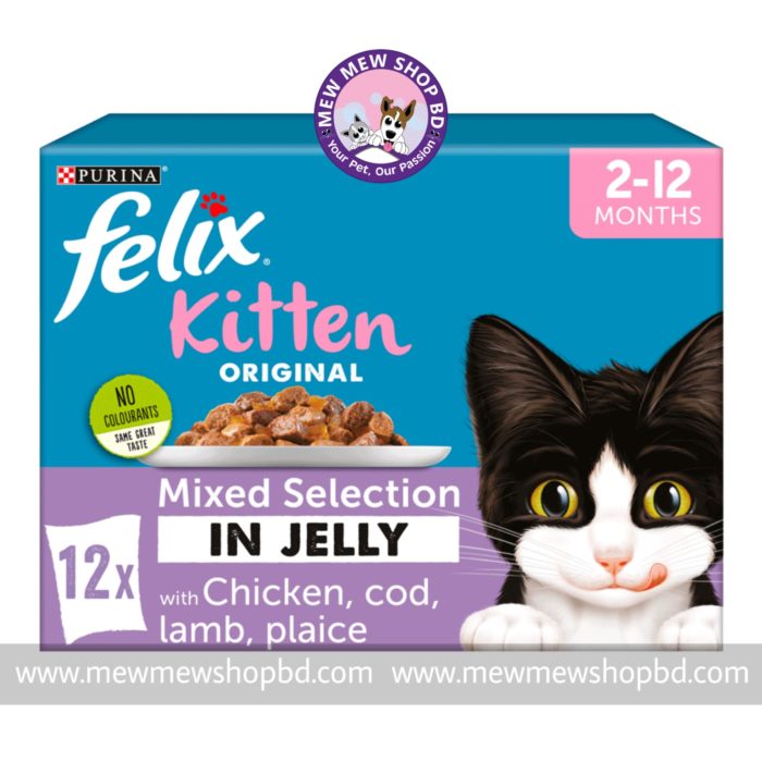 Felix Kitten Mixed Selection in Jelly Wet Cat Food 12x100g (UK)