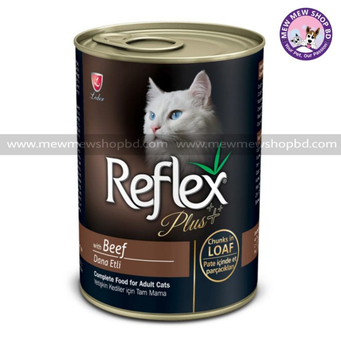 Reflex Plus Adult Cat Can Food with Beef 400g