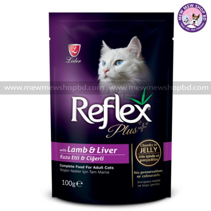 Reflex Plus Adult Pouch Cat Food with Lamb & Liver 100g