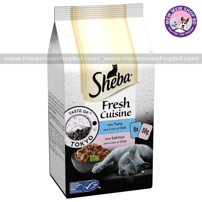 Sheba Fresh Cuisine Cat Food Pouches with Salmon & Tuna 6x 50g