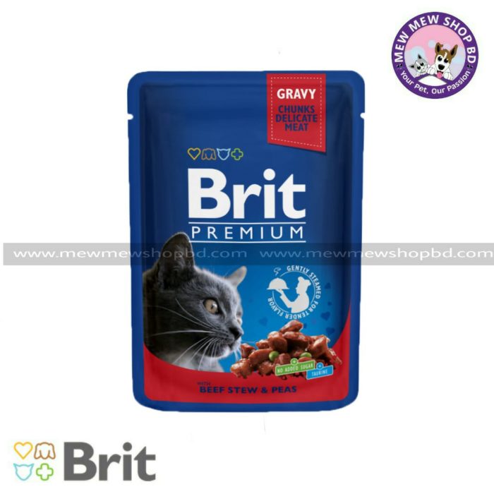 Brit Premium Cat Pouch with Beef Stew & Peas 100g