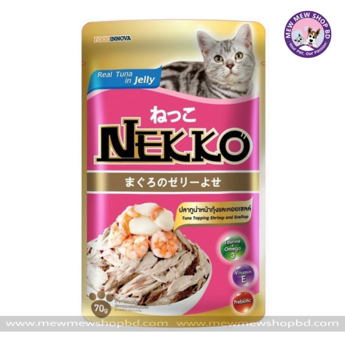 Nekko Cat Food Tuna Topping Shrimp and Scallop In Jelly 70g