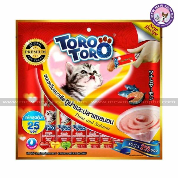 25 Pcs Toro Toro Lickable Treat Tuna & Salmon (15g*25Pcs)
