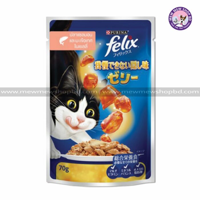 Purina Felix Sensations Adult Pouch Salmon & Tomato in Jelly Pouch 85g