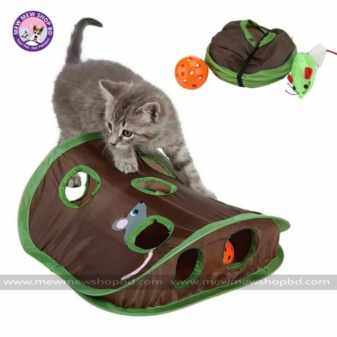Mice Game Intelligence Toy Bell Tent With 9 Hole for Cats
