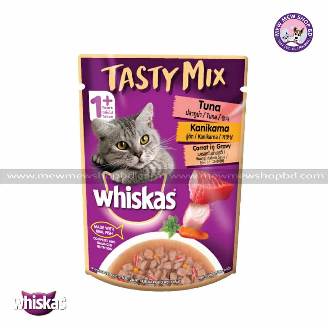 Whiskas Tasty Mix - Tuna with Kanikama In Gravy, 1+ Year 70 g