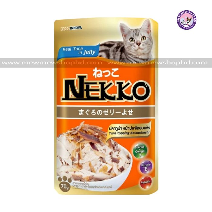 Nekko Pouch Real Tuna Topping Katsuobushi in Jelly 70g