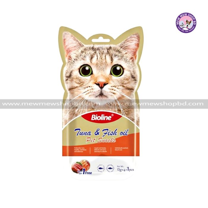 Bioline Cat Treats Tuna & Fish Oil 5X15g