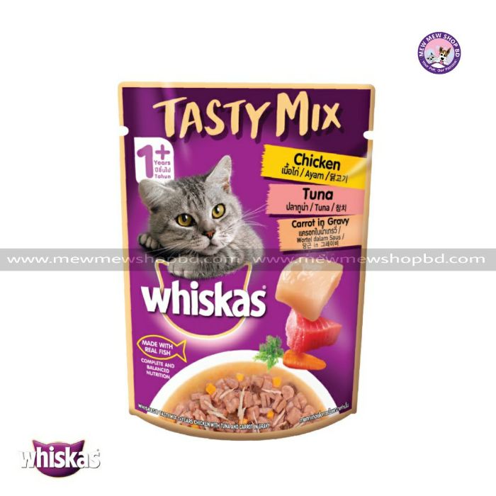Whiskas Pouch Tasty Mix Chicken Tuna & Carrot 70g