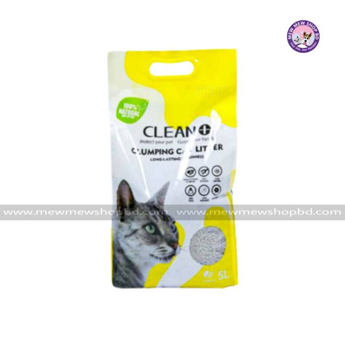 Clean Plus Clumping 5L litter for Cats (Lemon)