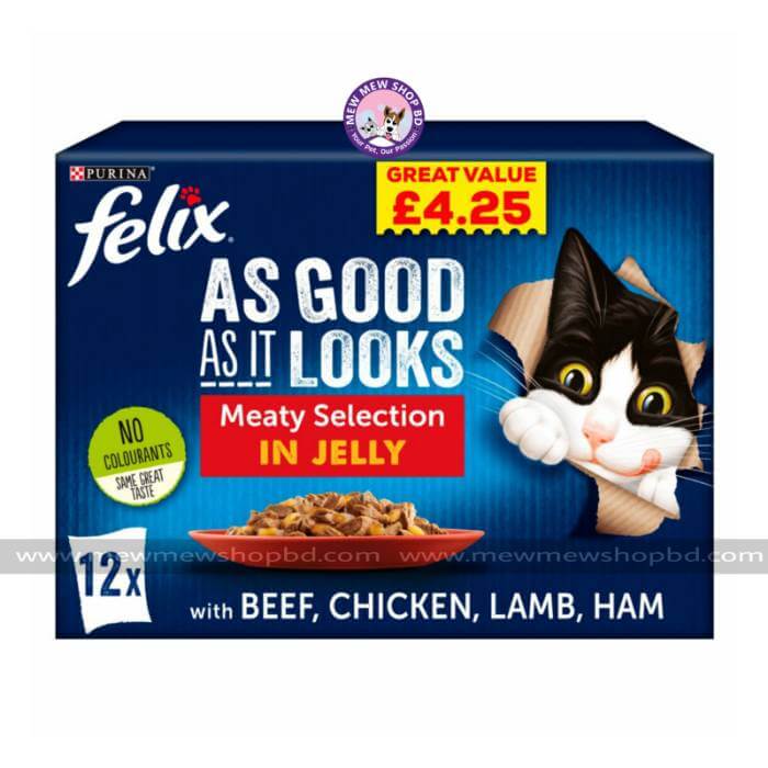 Purina Felix Cat Food Meaty Selection in Jelly 12X100g (UK)