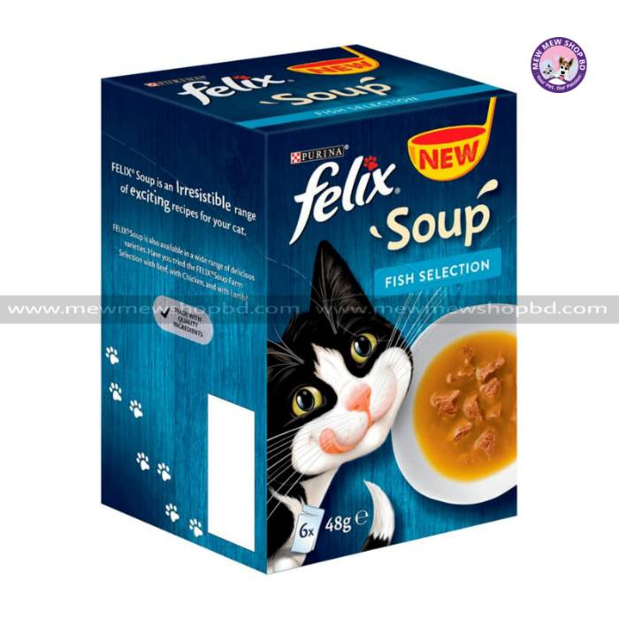 Purina Felix Soup Cat Food Fish Selection 6x48g (UK)