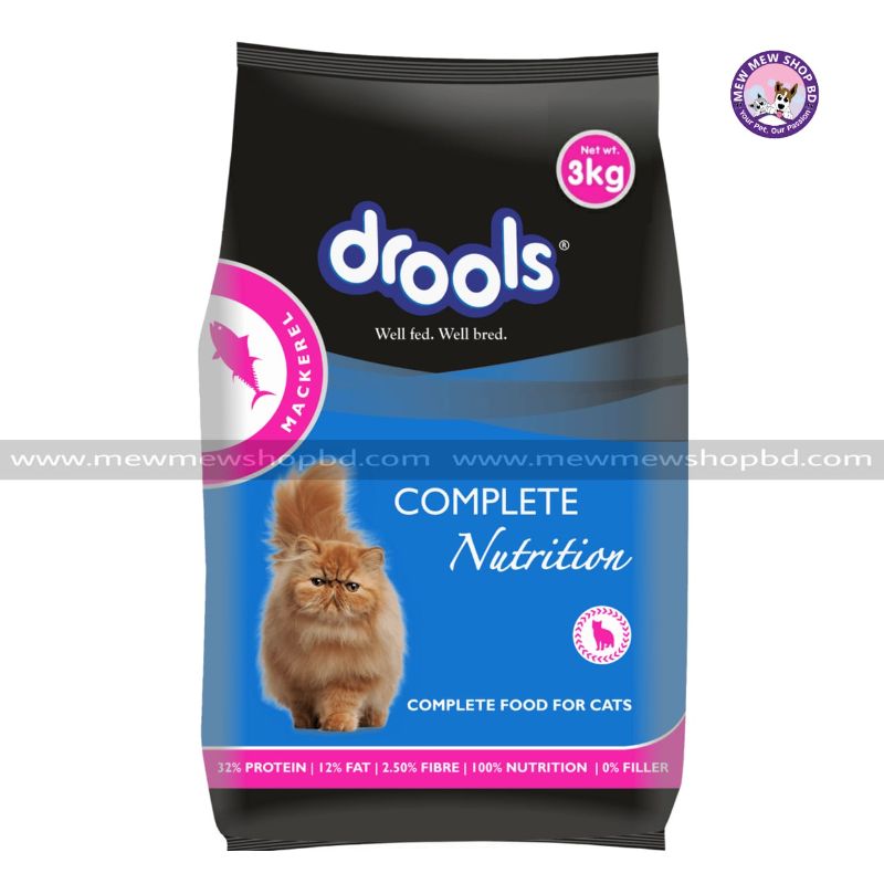 Drools Adult(+1 Y) Dry Cat Food Mackerel 3 kg