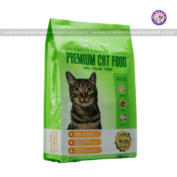 Haisenpet Premium Cat Food with Chicken, Tuna & Turkey 3kg