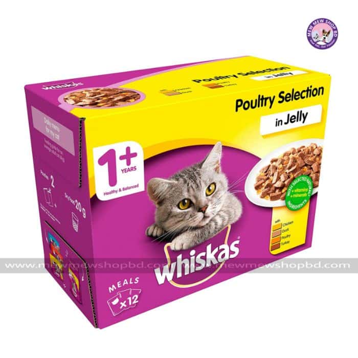 Whiskas Adult1+ Poultry Selection In Jelly 12X100g (UK)