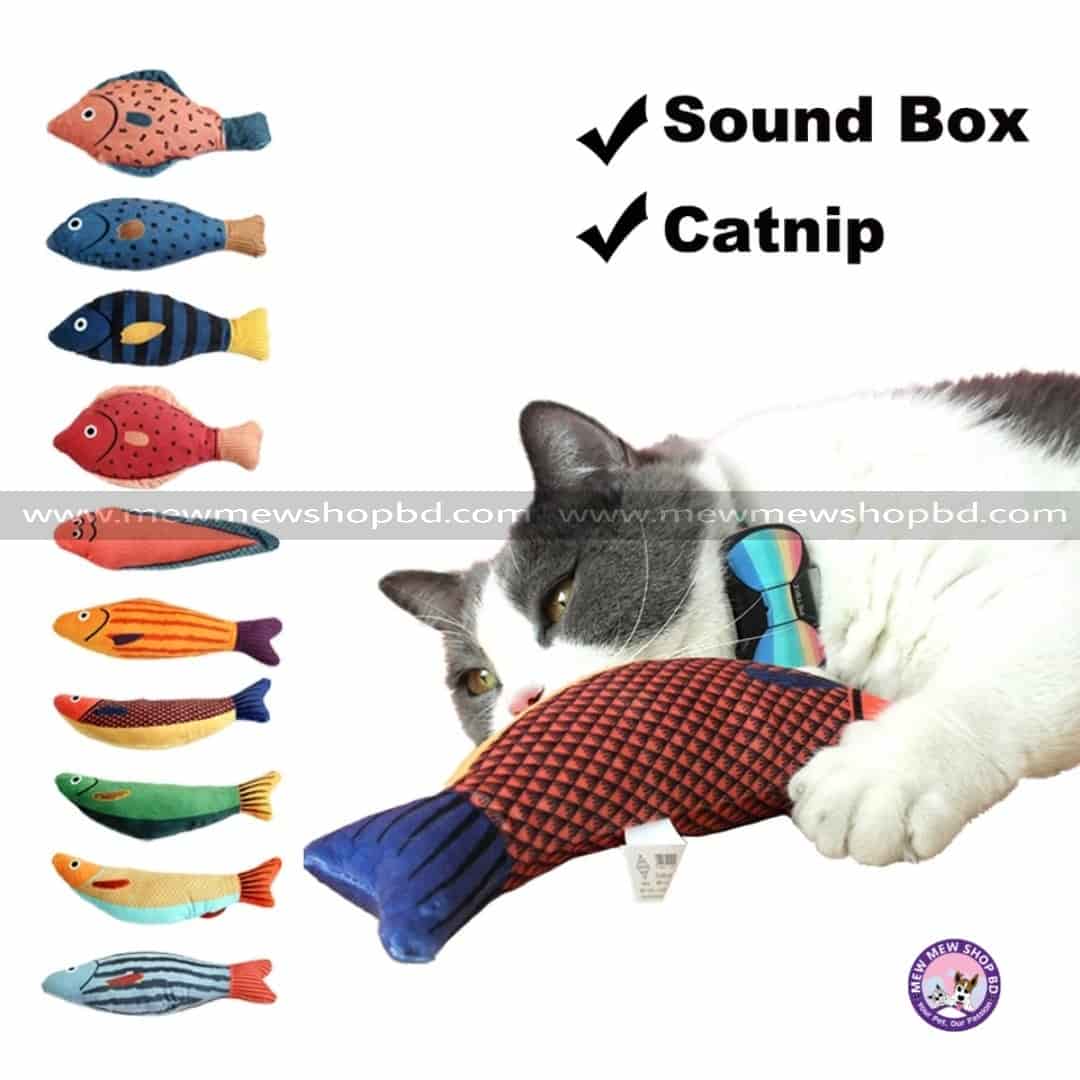 Colorful Catnip Fish Toy with bell Inside for Pet Cat (1Pcs)