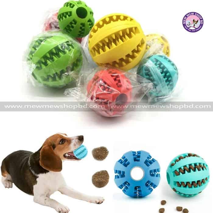 Pet Cat, Puppy & Dog Food Training Ball / Chew Ball for Teeth Cleaning Ball