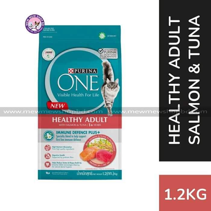 PURINA ONE Healthy Adult with Salmon and Tuna Dry Cat Food (1.2kg)