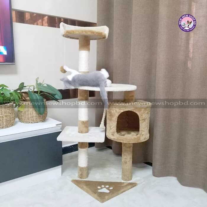 Cat Scratcher Toy Tree House Toy 4 Levels Trew Deluxe for Pet Cat