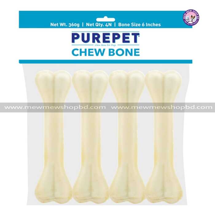 Purepet Pressed Milk Added Chew Bones Young Dog Treats  6Inchis