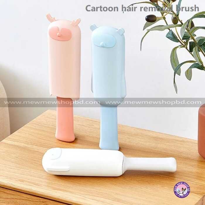 Cartoon Shape Pet Cat Portable Fur Remover Double Sided  Hair Removal Brush