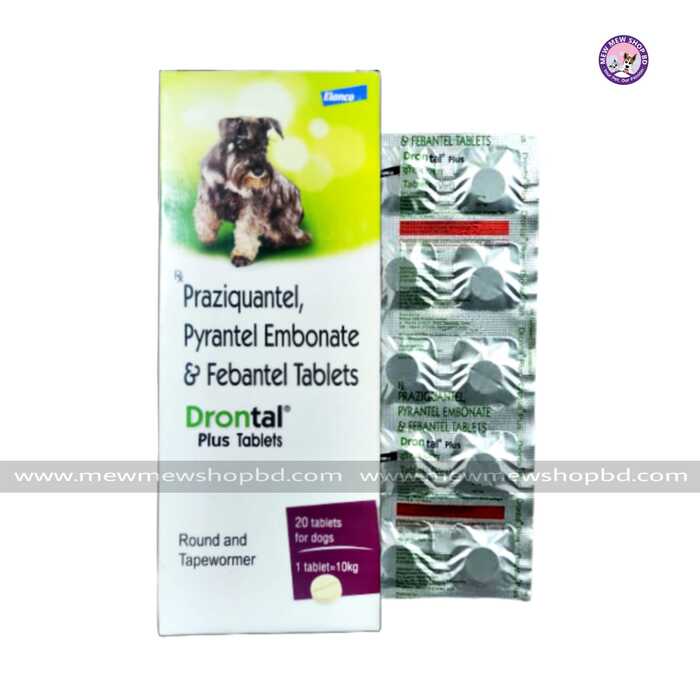 Praziquantel Pyrantel Embonate & Febantel drontal plus tablets For Dogs