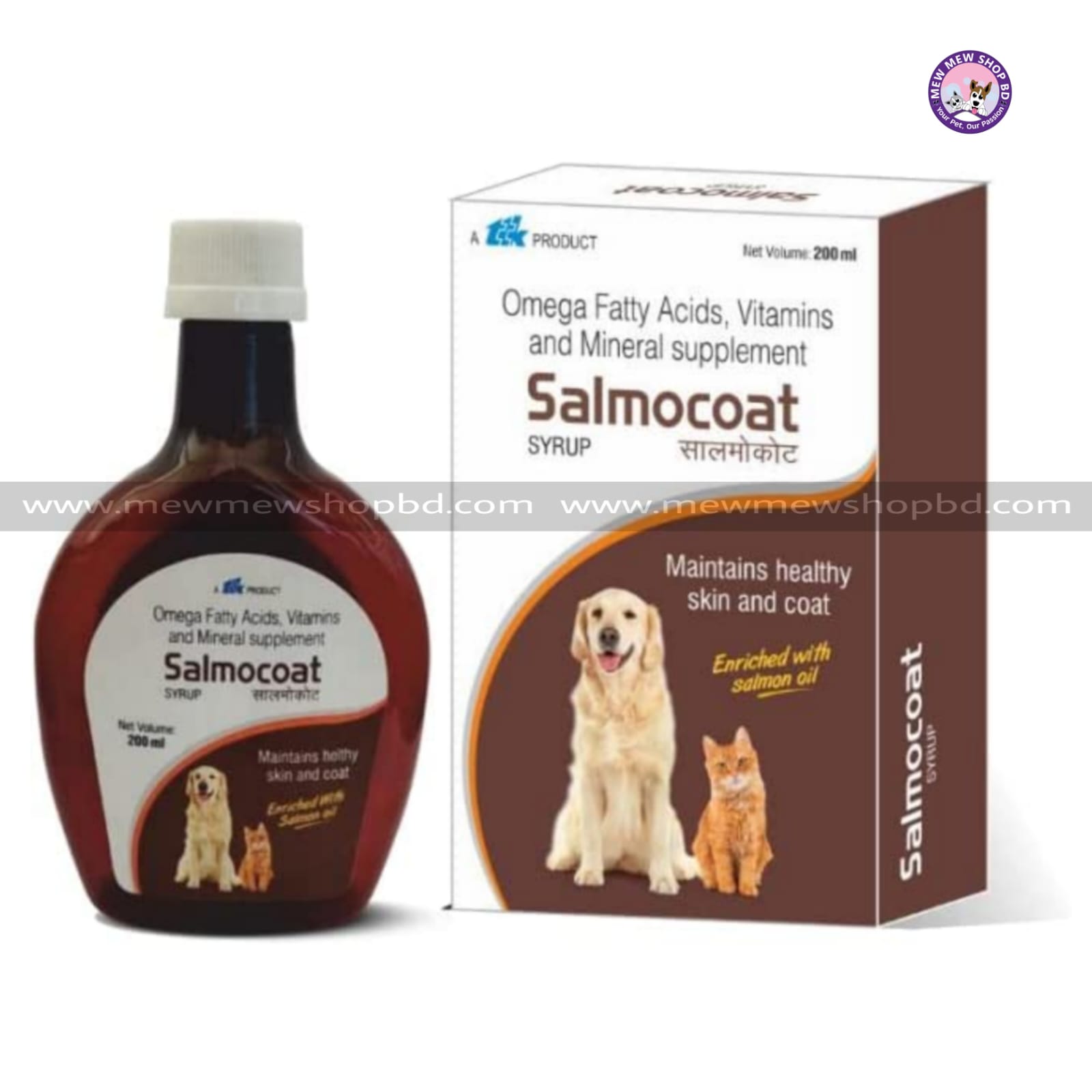 Ttk Salmocoat Syrup by Fifozone for Dogs& Cats -200 ml